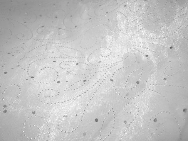 Crystal Organza Reliefdruck und Pailletten weiß Glitzer - Bild 1 von 1