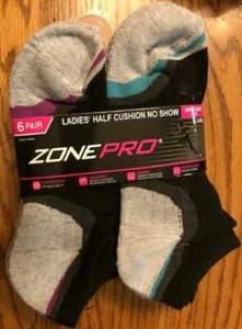 NWT Ladies 6 Pack Half Cushion No Show Sport Socks Shoe Sz: 4-10 - Picture 1 of 2