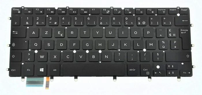 DELL MMYV4 XPS 13 9360 9350 9343 Inspiron 15 7547 7548 French Keyboard - Image 1 of 1