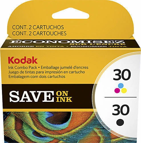 2 Pack Genuine Kodak 30 Ink Cartridge for ESP 1.2, 3.2, C110, C310 Hero 2.2,3.1 - Image 1 of 1