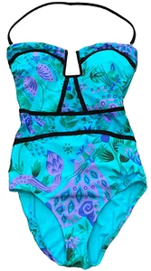 Nanette Lepore One Piece Swimsuit Jakarta Seductress Removable Pads Womens Small - Picture 1 of 9