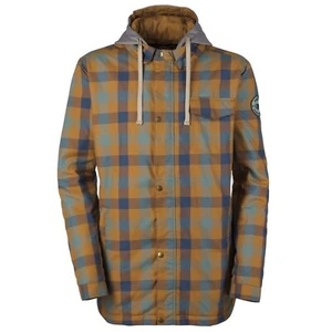 Bonfire Prescott Full-Zip Hoodie, Men's Extra Small XS, Cadet Plaid Tan/Blue New - Picture 1 of 1