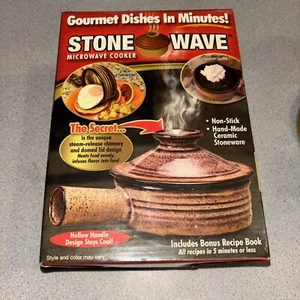 NEW Stone Wave Microwave Cooker Non-Stick Hand-Made Ceramic Stoneware Baking Pan - Picture 1 of 6