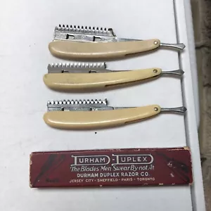 VINTAGE STRAIGHT EDGE RAZOR LOT 3 DURHAM DUPLEX - Picture 1 of 9