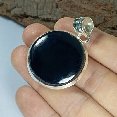 Colgante de plata de ónix negro colgante de plata de ley 925 colgante de piedras preciosas 1,97"" Foto 1 de 4