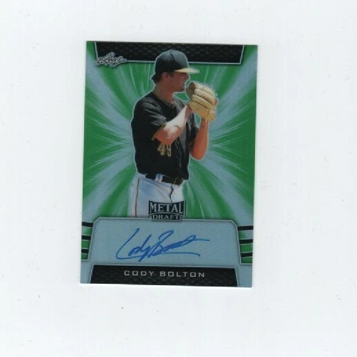 2019 Leaf 1/1 RC auto On Card Green Cody Bolton Pirates Seattle Mariners #1/10 - Image 1 of 1
