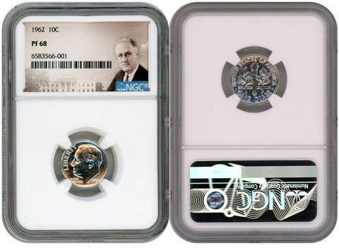 1962 SILVER ROOSEVELT DIME 10C NGC PF 68 Cover