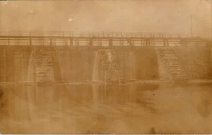 Dam In Unknown River Early 1900's RPPC Unposted Real Photo Postcard - Picture 1 of 2
