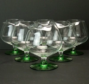 MCM Brandy Snifter grüner Stamm Krug Gießen Auslauf 6er Set - Bild 1 von 8