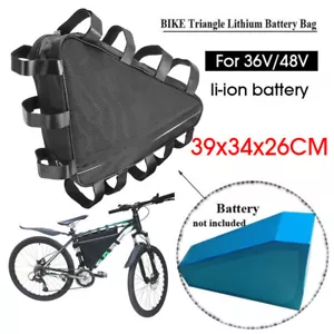 Waterproof Mountain Bike Lithium Battery Storage Bag Bicycle Triangle Frame Pack - Picture 1 of 12