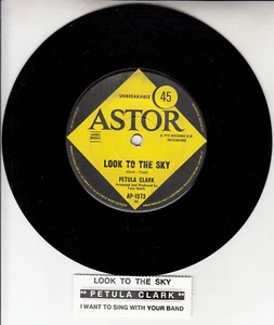 PETULA CLARK  Look To The Sky 7" 45 rpm vinyl record + juke box title strip NEW - Picture 1 of 2