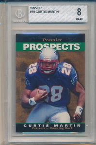 1995 SP Football Curtis Martin (Rookie Card) (HOF) (#18) BGS8 BGS - Foto 1 di 2