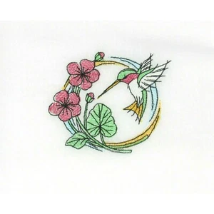 Rubin Hals Kolibri Küche Geschirrtuch Bauernhaus Dekor, Maschine bestickt - Bild 1 von 5