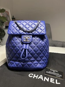Chanel Blue Lambskin Small Urban Backpack - Picture 1 of 13