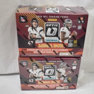 Lot of 2 - 2024 Donruss Optic Football Red Hyper Parallels Mega Box - New - Picture 1 of 3