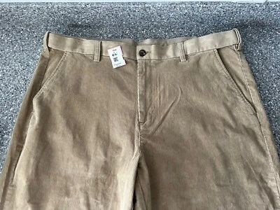 WOW Mens Croft & Barrow Classic Fit Stretch TAN Corduroy Flat Front Pants Slacks - Image 1 of 4