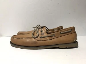 SPERRY TOP-SIDER 2-Eye Brown Sz 10.5 M Men Leather Boat Shoes Topsider Casual - Picture 1 of 6