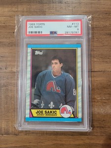 JOE SAKIC 1989-90 Topps Hockey #113 ROOKIE Card RC PSA 8 NM-MT Quebec Nordiques
