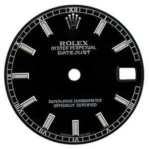Rolex Oyster Perpetual Datejust genuino 31 mm esfera romana mediana negra 178240 - Imagen 1 de 4