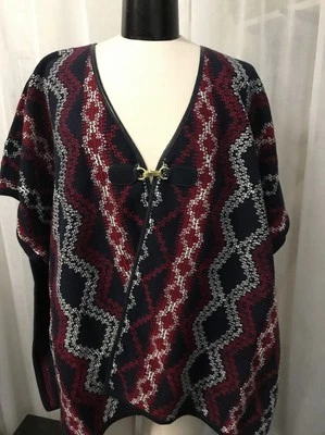 Poncho Tommy Hilfiger Para Mujer Delaney Multicolor Talla Única Para Todos Nuevo Con Etiquetas $129 Foto 1 de 4