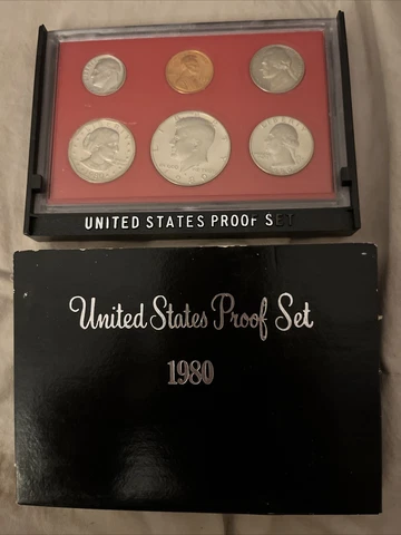 1980-S Proof Set United States US Mint Original Government Packaging Box SBA $ Cover