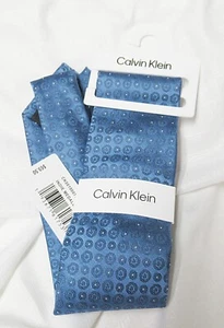 NEW Calvin Klein Mens Classic Slim Blue Tie NEW W/TAG MSRP$69.50 - Picture 1 of 4