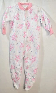 Meltzer Pajamas Footed Fleece Size 4 Pink Heart's Girl's Vintage - Picture 1 of 5