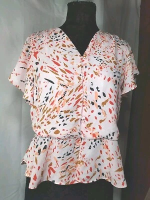 Blusa Finn And Grace Mujer Rosa Patrón Multicolor Cintura Acanalada Talla Pequeña Foto 1 de 4