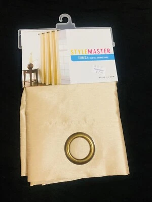 Juego de 2 Cortinas Doradas Imitación Seda Paneles Gourmet, Material Calidad Premium Foto 1 de 4