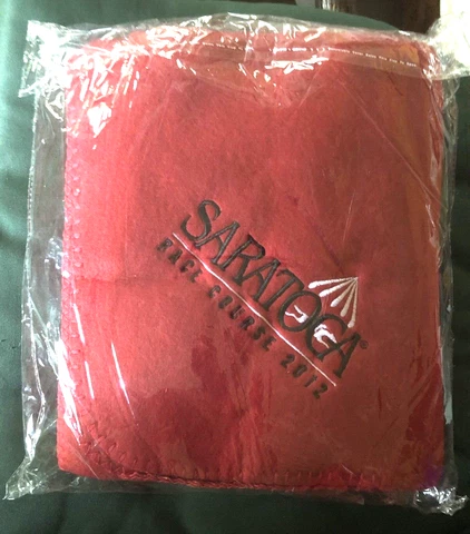 Saratoga NY Racecourse / Track~2012 ~ Red Fleece Blanket~ New 48" x 60" Cover