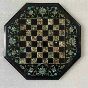 Marble Chess Table With Pieces Set Unique Board Games For Housewarming Gifts - Picture 1 of 10