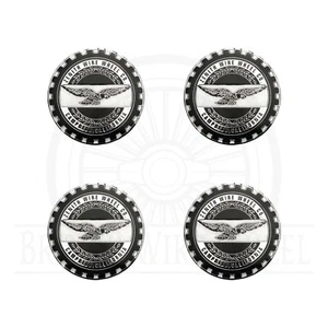 Zenith Chrome & Black Metal Wire Wheel Chip Emblems | Size 2.25" | Set or Single - Picture 1 of 21