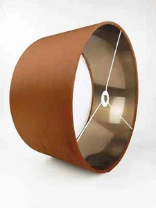 Pantalla de tambor de terciopelo mate naranja quemado *6 revestimientos cepillados* bronce rosa champán - Imagen 1 de 17