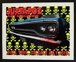 PÓSTER Hit N' Run de Frank Kozik para revista Juxtapoz 1995 serigrafía sin firmar - Imagen 1 de 1