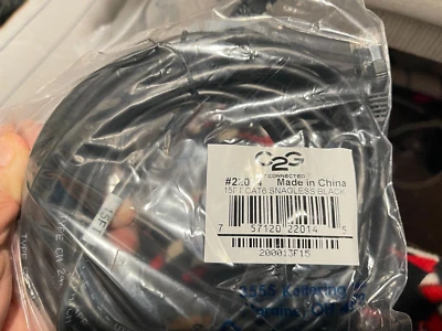 C2G 22014 15 ft Cat6 Snagless UTP Unshielded Network Patch Cable Black 15ft(Z12) - Image 1 of 4