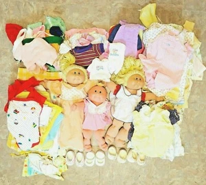 Lot of 96 3 Cabbage Patch Kids Dolls 93 outfits socks shoes tops bottoms bedding - Picture 1 of 12