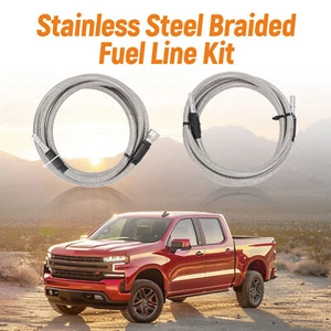 Stainless Steel Braided Fuel Lines Kit For Silverado Sierra 1500 2500  819-816 - Picture 1 of 14