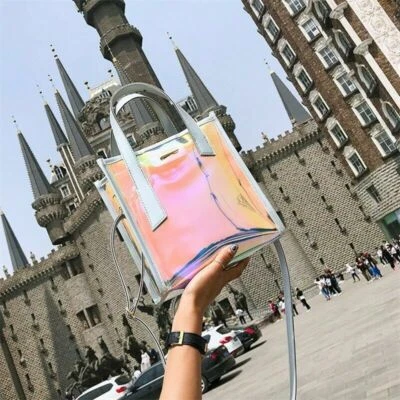 Fashion Women Transparent Shoulder Bag Clear Laser Handbag Holographic Purse - Image 1 of 4