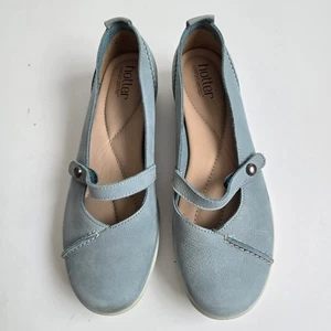HOTTER Soft Leather Mary Jane Strap Shoes Duck Egg Blue UK Size 7 EU 41 - Picture 1 of 8