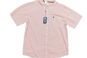 NEW Cinch Red Short Sleeve Geometric Button Down Shirt Men's Size XXL NWT - Picture 1 of 8