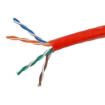 1000ft Red Cat5e Plenum UTP Solid Copper 24AWG 350MHz High Speed LAN Network - Image 1 of 3