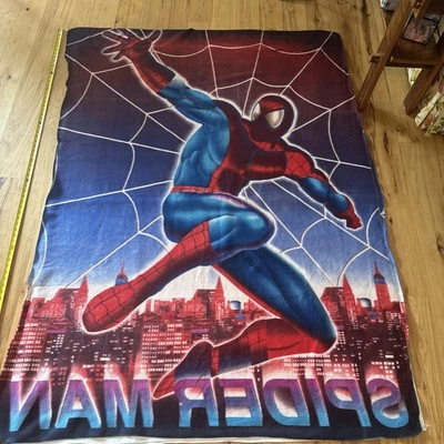 Rare Vintage Spider-Man Throw Blanket 74” L x 56” W Huge Double-Sided Full Print - Image 1 of 4