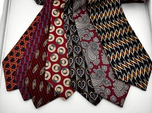 Menge 7 Seide Desiger Krawatten Herren Heusen Stewart Perry Ellis Roundtree & Yorke - Bild 1 von 9