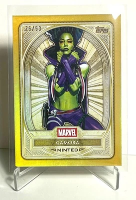 SDCC 2025 Rare Exclusive Topps Marvel Mint #93 Gamora Gold Limited to 50 - Image 1 of 2