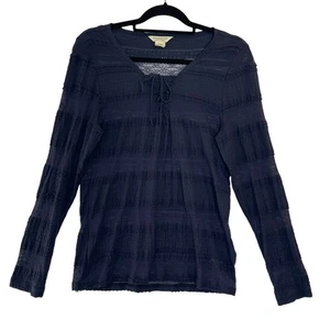 Blusa de manga larga Denim & Supply para mujer XL con cordones cuello atado malla encaje de gasa - Imagen 1 de 7