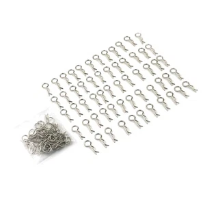100pcs Stainless Steel Body Clips Pin Shell For 1/10 1/16 RC CAR HSP -,x - Picture 1 of 9