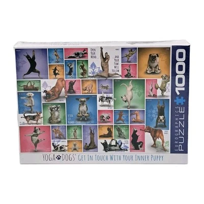 YOGA DOGS Get In Touch With Inner Your Puppy Eurographics 1000 Jigsaw Puzzle NEW - Image 1 of 3