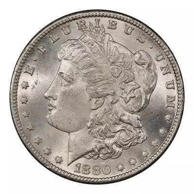 1880-CC Morgan Dollar PCGS MS64+ CAC 8/7 Reverse of 78 - Image 1 of 4