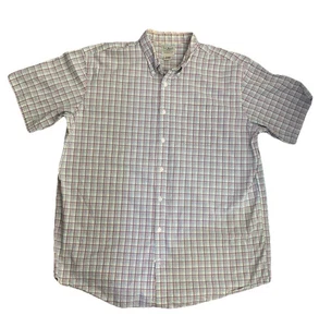 Camisa LL Bean Seersucker Alta Para Hombre 2XLT Cuadros Roja Blanca Azul Manga Corta - Imagen 1 de 7