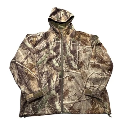 Cabela's Jacket Mens XL Brown Realtree Camo Dry Plus Hooded Hunting Flannel - Image 1 of 4